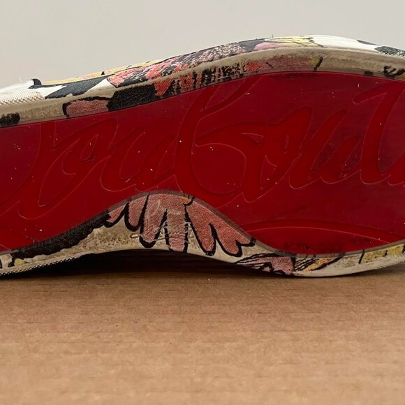 Christian Louboutin Multicolor Floral Fabric Fun Louis Junior Spike Sneakers - Picture 12 of 16